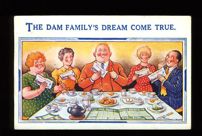 Comic Football Pools - Dam Family postcard