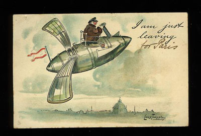 Lance Thackeray Flying Machine Comic postcard