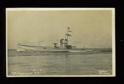 HM Submarine G5 postcard