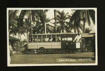 Singapore Trolley Bus postcard